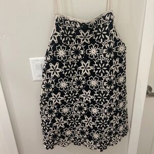 ZARA crocheted black and cream floral dress